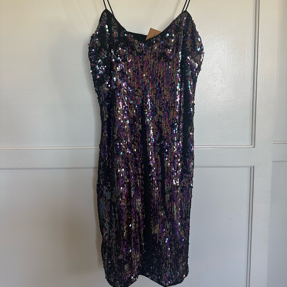 Sequin Spaghetti Strap Dress